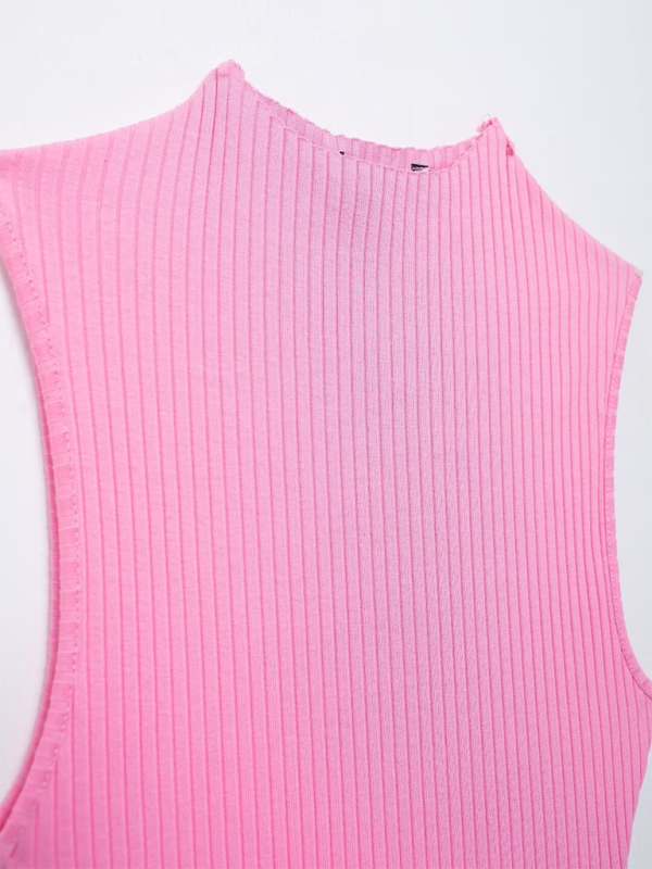 Women’s New Casual Sleeveless Balloon Fit Ribbed Dress