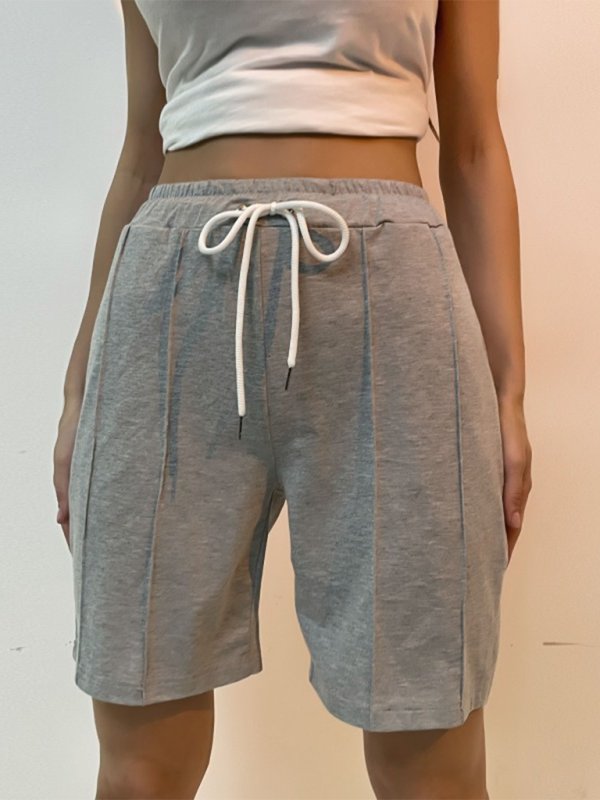 Women’s new casual solid color lace-up trousers