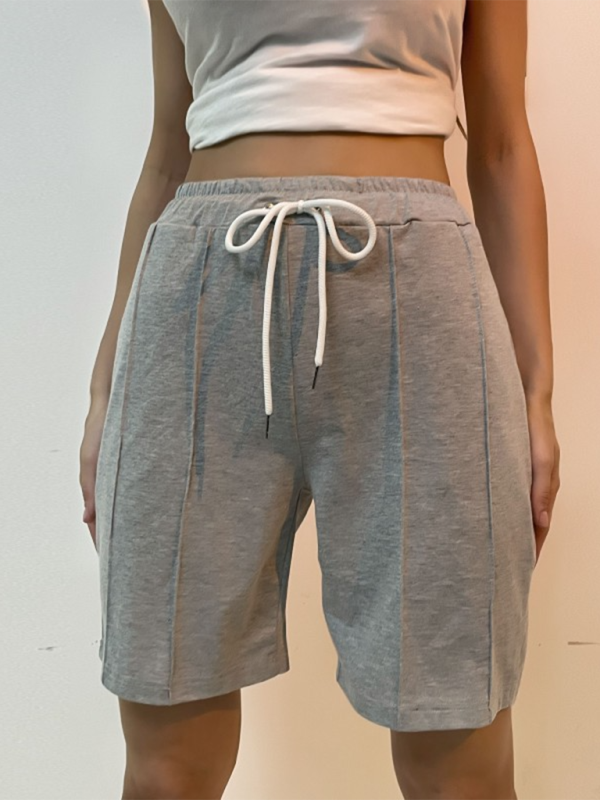 Women’s new casual solid color lace-up trousers