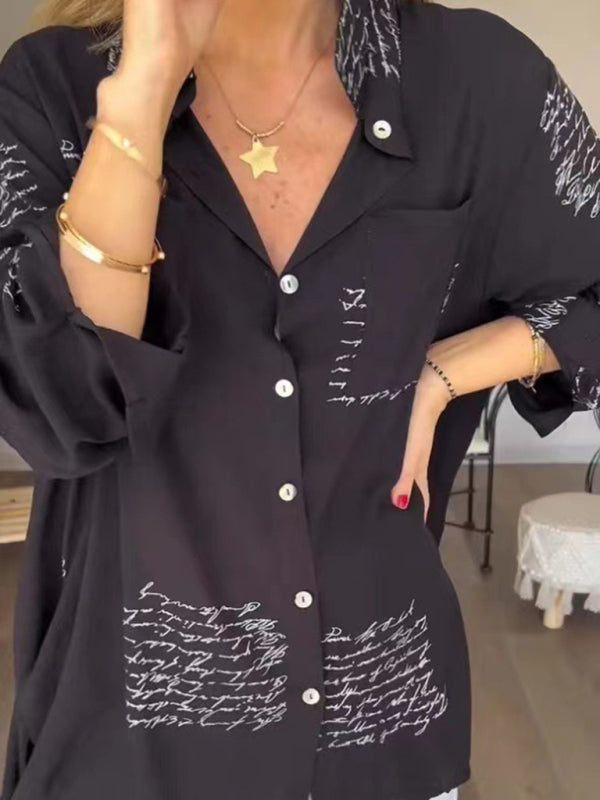 Women’s New Fashion Letter Printed Shirt