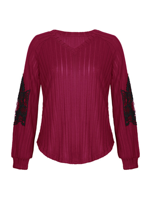 Women’s new solid color knitted sweater bottoming top