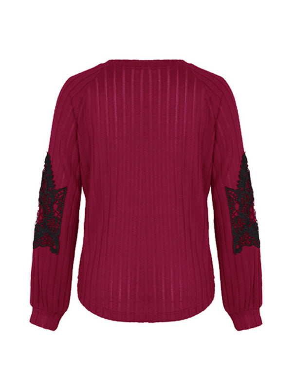 Women’s new solid color knitted sweater bottoming top