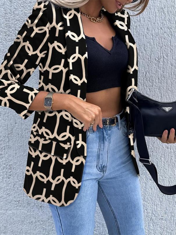 Women’s New Solid Color Small Suit Long Sleeve Top