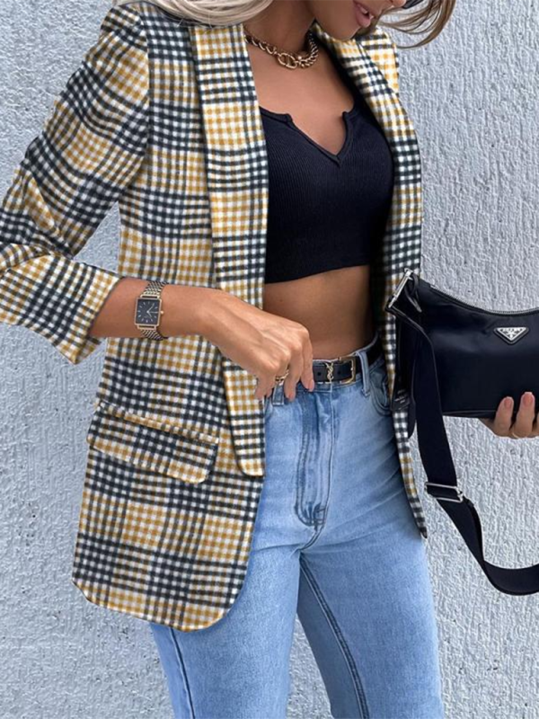 Women’s New Solid Color Small Suit Long Sleeve Top