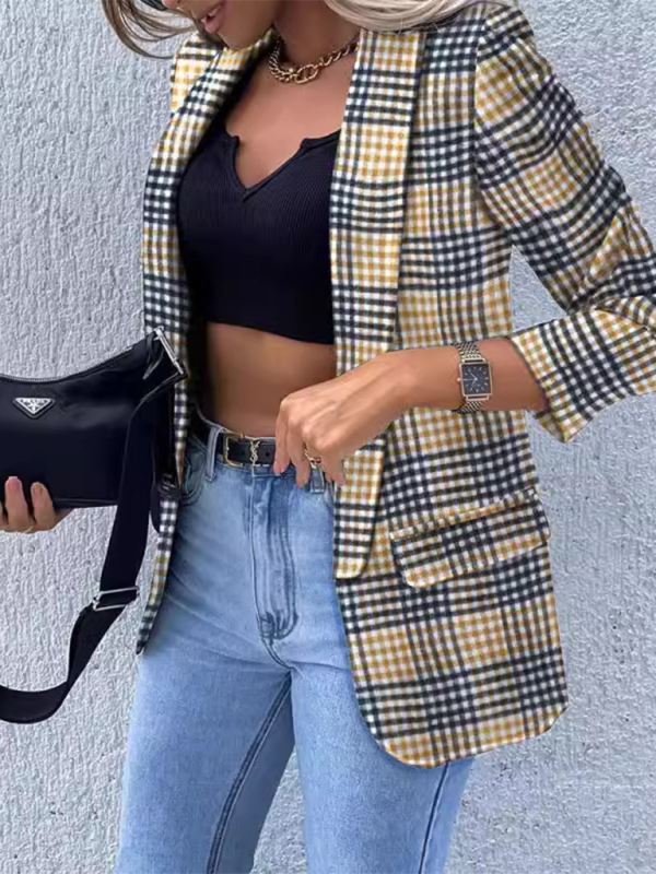 Women’s New Solid Color Small Suit Long Sleeve Top