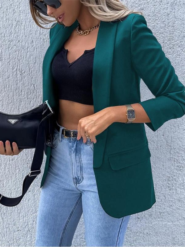 Women’s New Solid Color Small Suit Long Sleeve Top