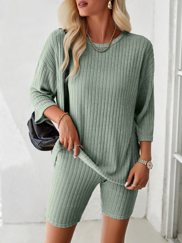Women’s new style elegant fashionable and casual round neck and mid-sleeve suit