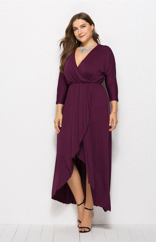 Women’s Plus Size Solid Deep V Dress