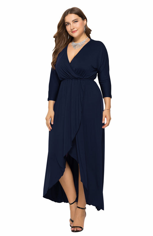 Women’s Plus Size Solid Deep V Dress