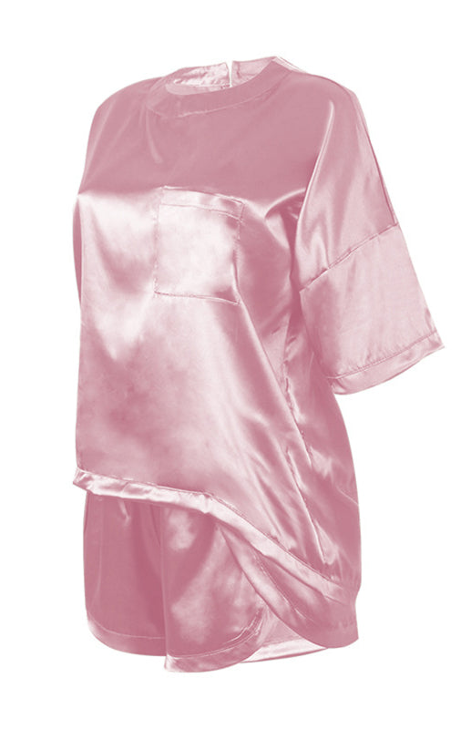 Women’s Round Neck Short-Sleeved Pajamas Set