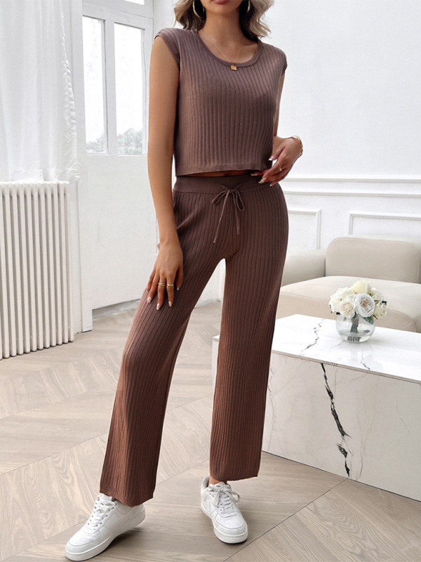 Women’s round neck slim fit sweater suit