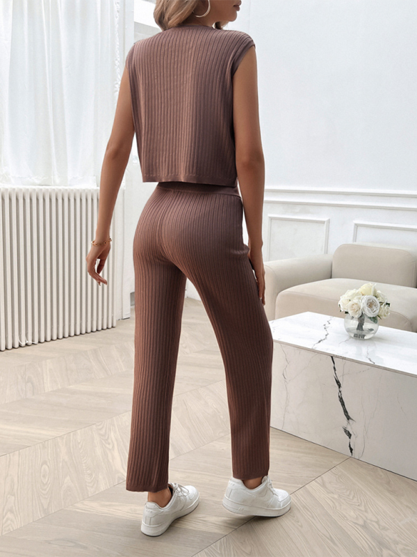 Women’s round neck slim fit sweater suit