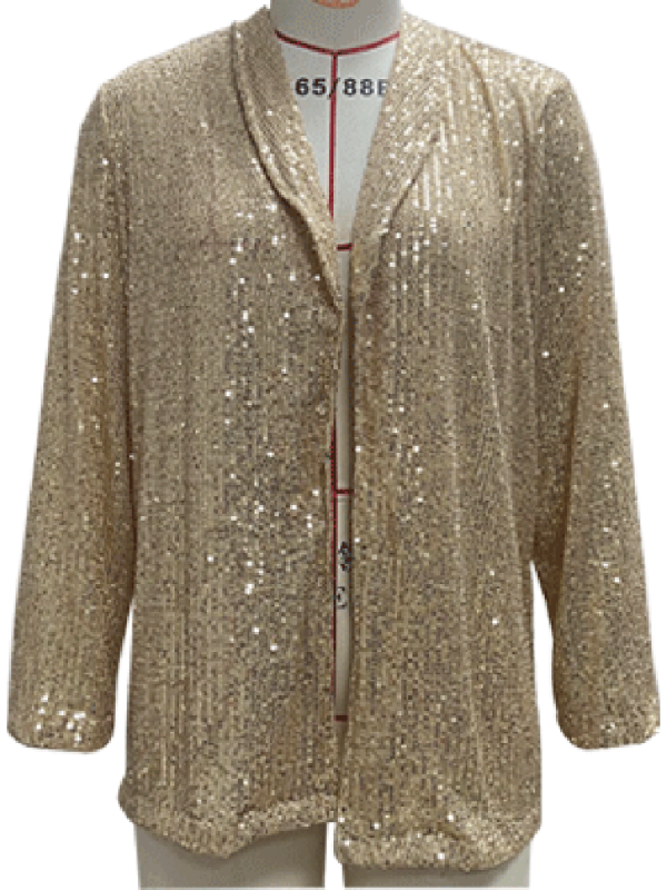 Women’s sequined long-sleeved mid-length lapel blazer