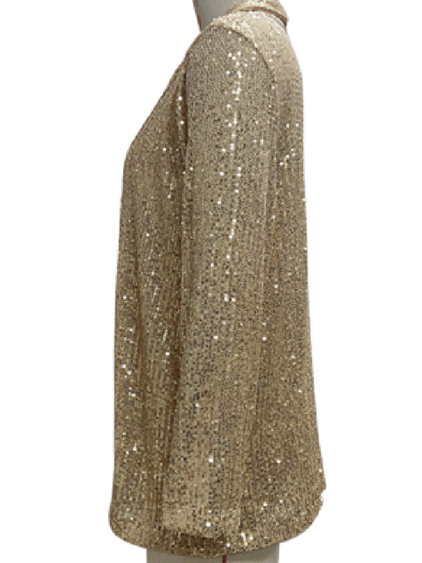 Women’s sequined long-sleeved mid-length lapel blazer