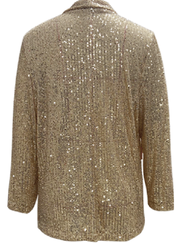 Women’s sequined long-sleeved mid-length lapel blazer