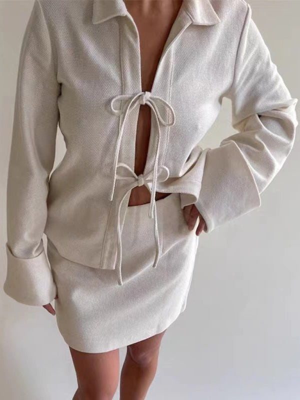 Women’s sexy little jacket with lace-up placket and single wear