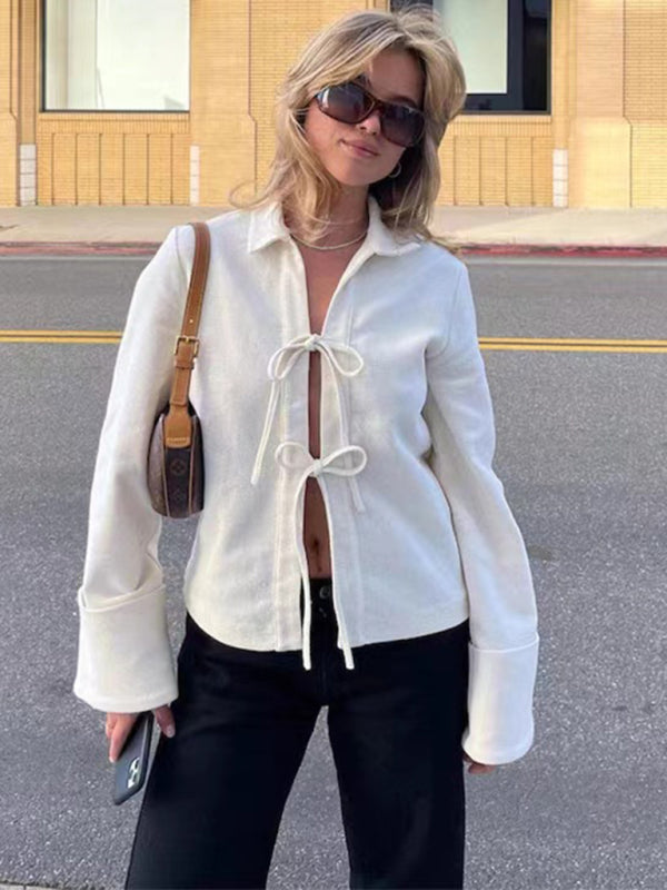 Women’s sexy little jacket with lace-up placket and single wear