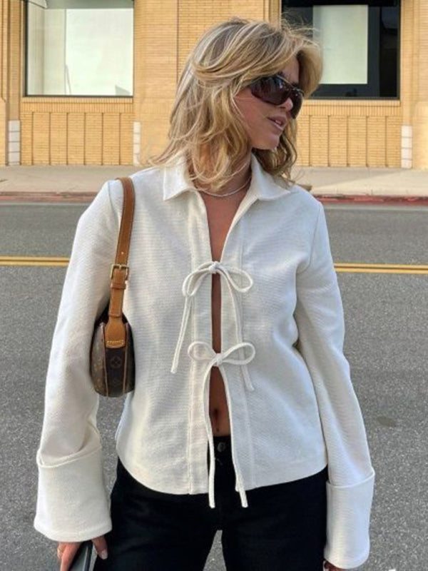 Women’s sexy little jacket with lace-up placket and single wear