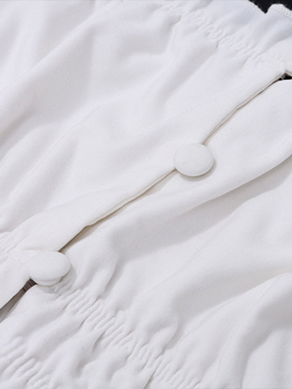 Women’s Sexy Simple Short Vest A-Line Skirt Two-piece Set