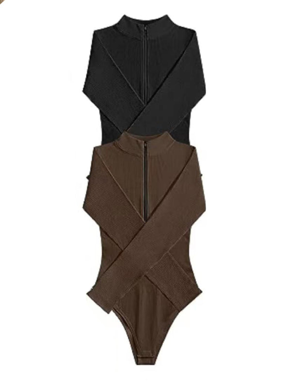 women’s sexy Stand collar long sleeverbodysuit