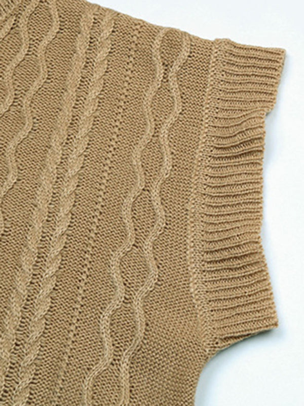 women’s short sleeve knitted twist sweater vest