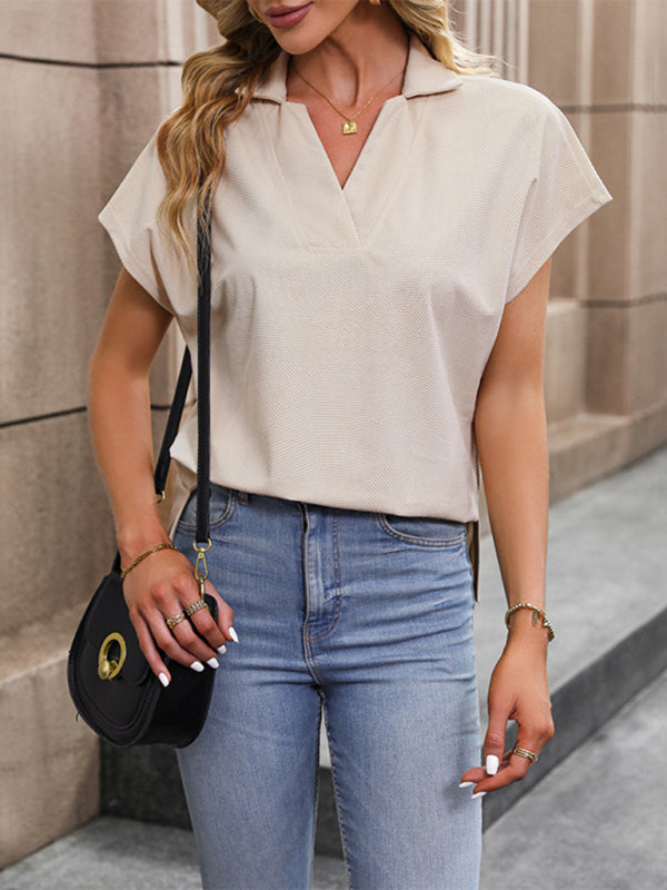 Women’s short sleeve solid color tops