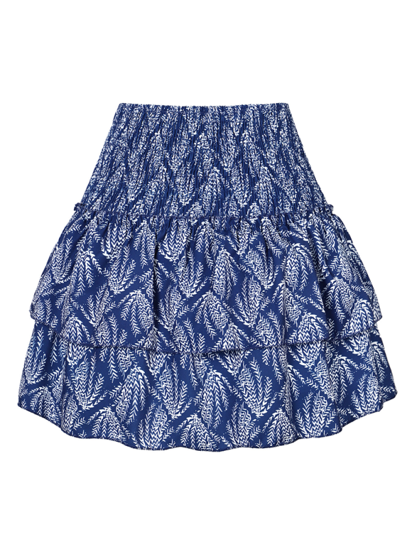 Women’s skirt pleated skirt ruffled printed skirt fashionable floral short skirt