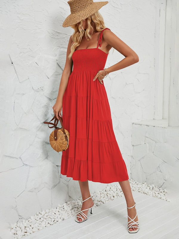 Women’s sleeveless hottie long suspender dress