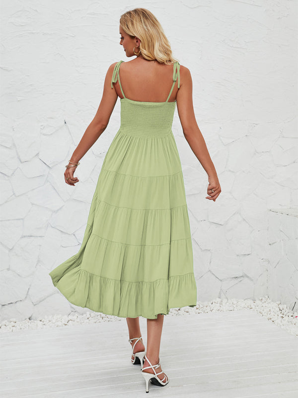 Women’s sleeveless hottie long suspender dress