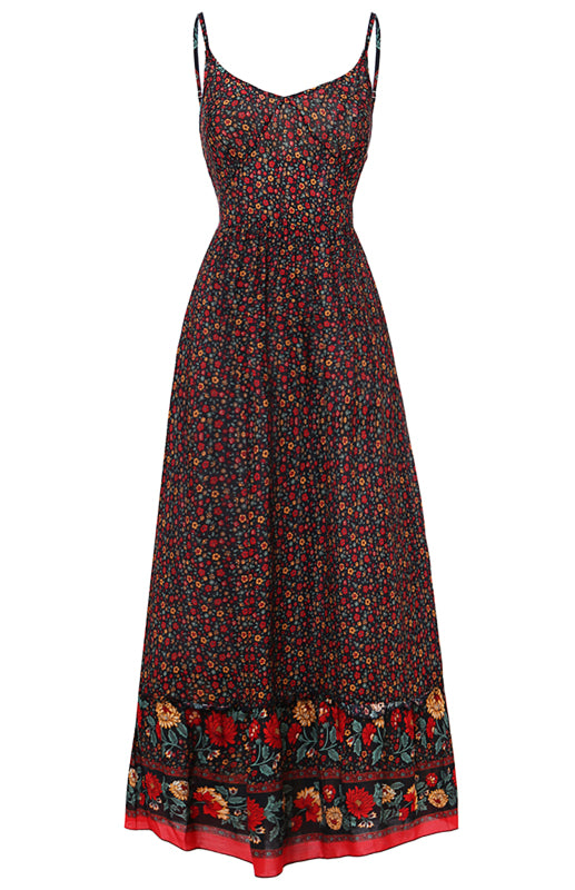 Women’s Sling Boheimia Floral Dress - Black / S