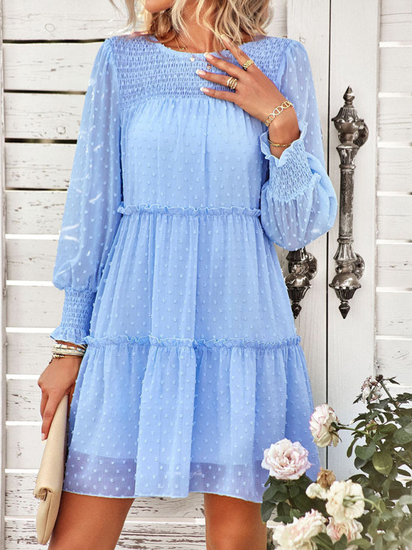 Women’s Solid Color Elegant Jacquard Dress