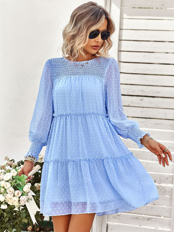 Women’s Solid Color Elegant Jacquard Dress