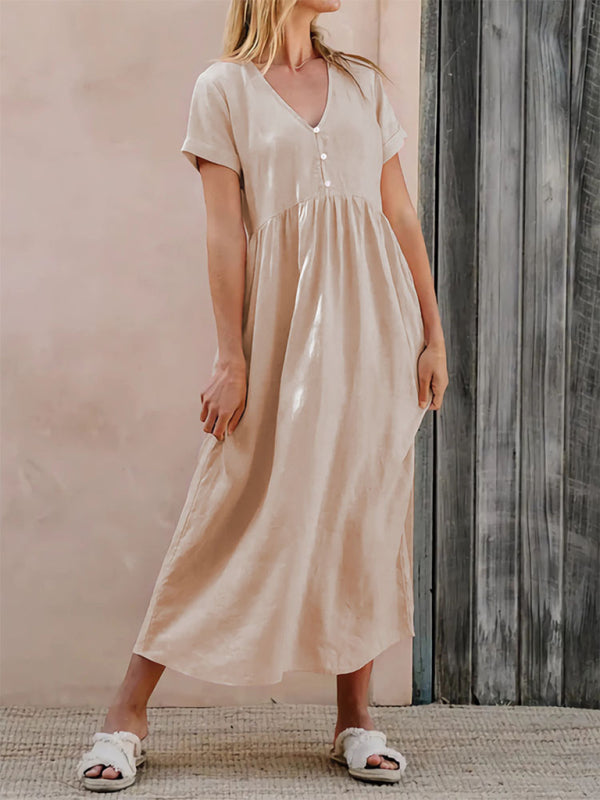 Women’s Solid Color Elegant Loose Dress
