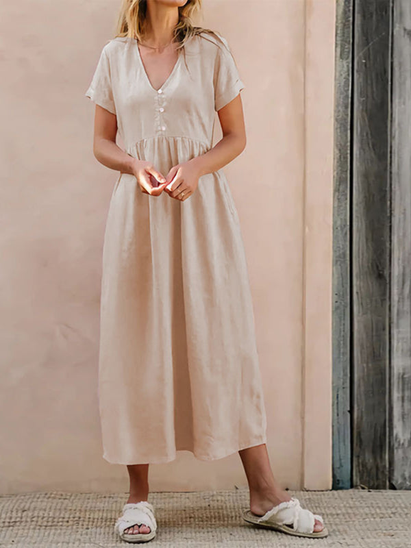 Women’s Solid Color Elegant Loose Dress