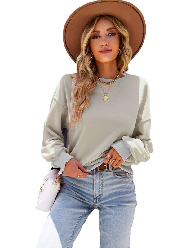 Women's solid color high elastic loose top - Closther