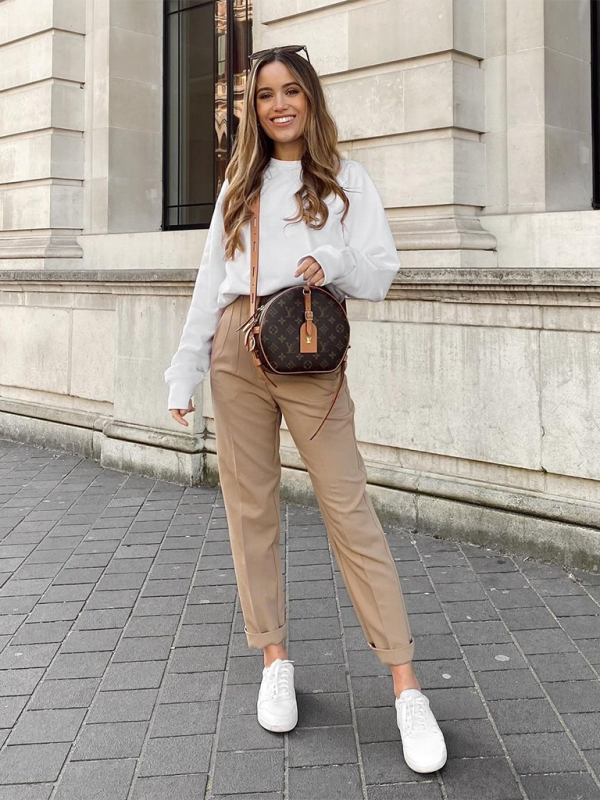 Women’s Solid Color High Waist Trousers Slim Casual Pants