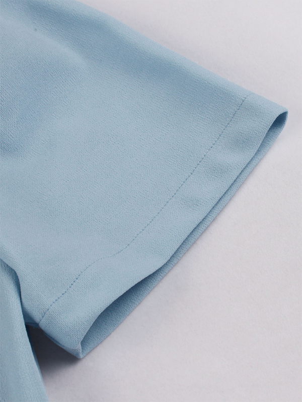 Women’s solid color lace-up swing dress