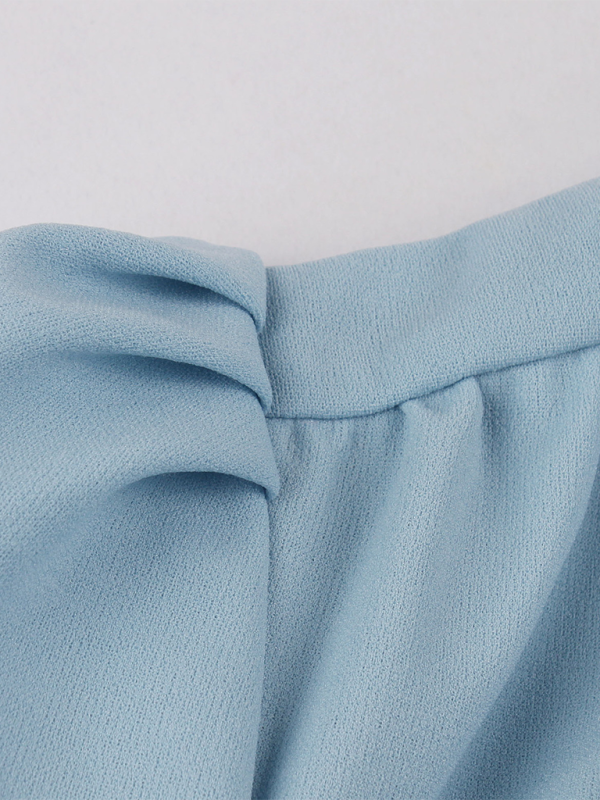 Women’s solid color lace-up swing dress