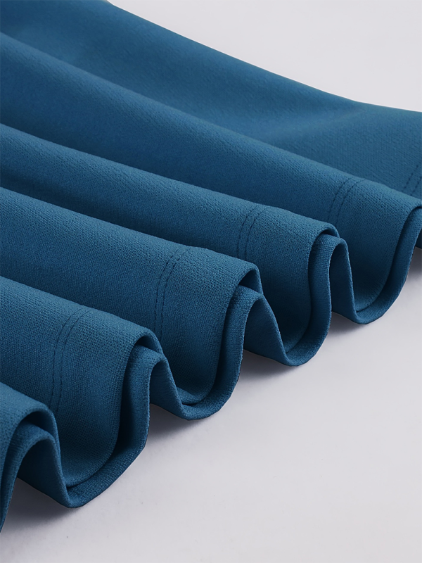 Women’s solid color lace-up swing dress