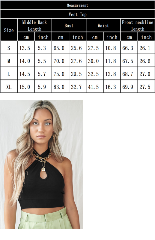 Women’s Solid Color Sexy Women’s Halter Tank Top