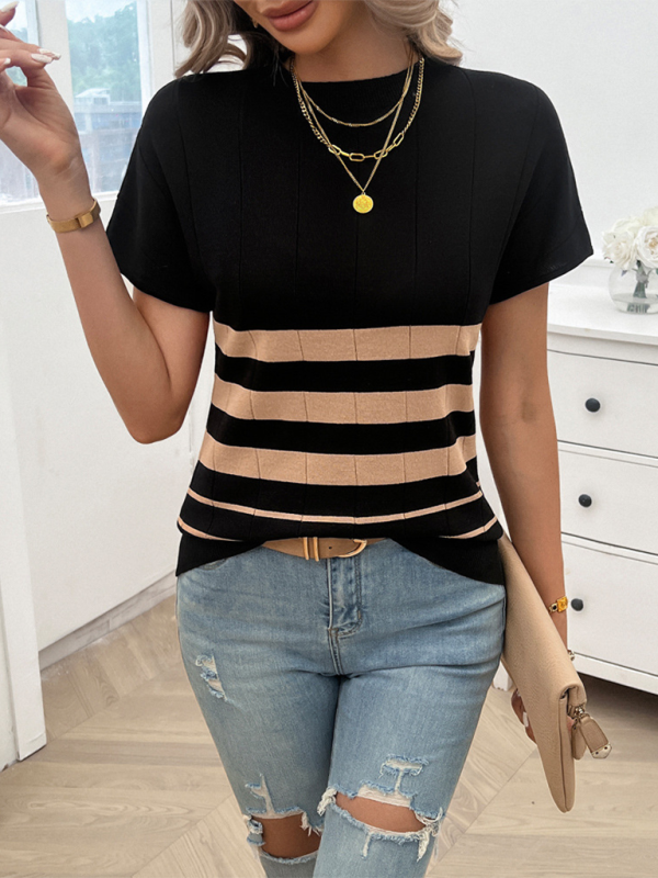 Women’s Spring and Summer Temperament Slim Striped Sweater