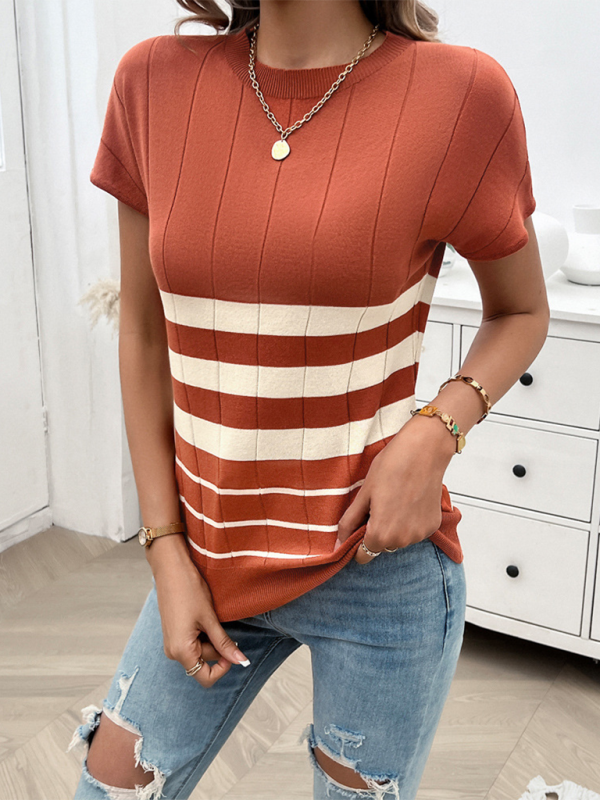 Women’s Spring and Summer Temperament Slim Striped Sweater