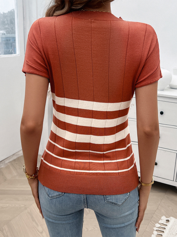 Women’s Spring and Summer Temperament Slim Striped Sweater