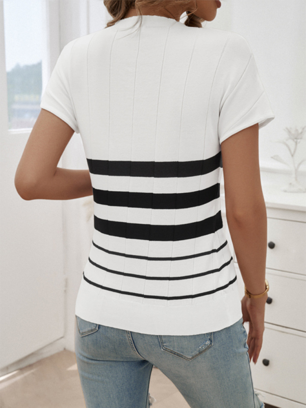 Women’s Spring and Summer Temperament Slim Striped Sweater