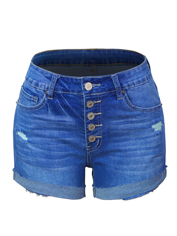 Women’s Stretch Ripped Denim Shorts
