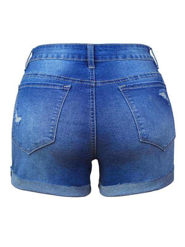 Women’s Stretch Ripped Denim Shorts