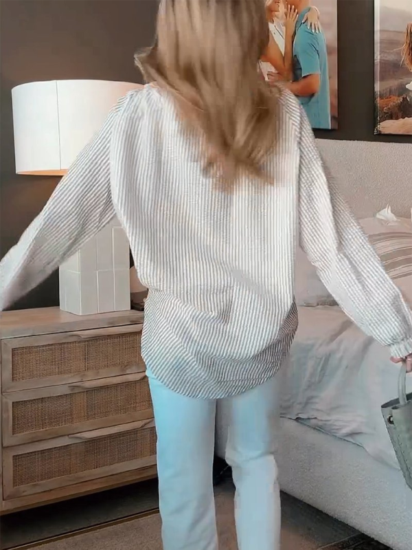 Women’s striped lace-up top