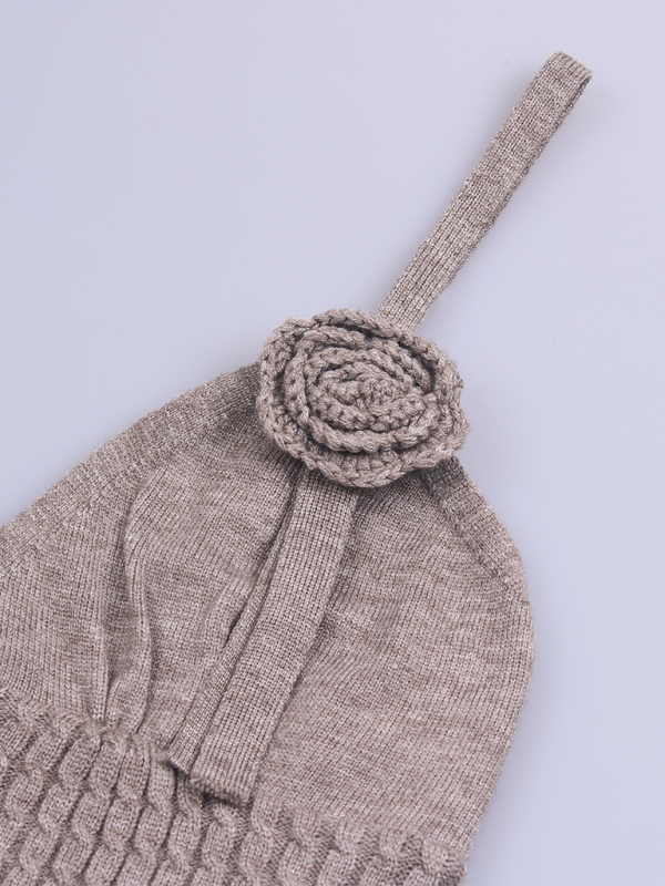 Women’s suspender flower knitted rabbit fur dress (without sleeves)