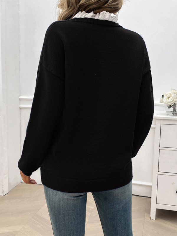 Women’s Temperament Loose V-Neck Sweater