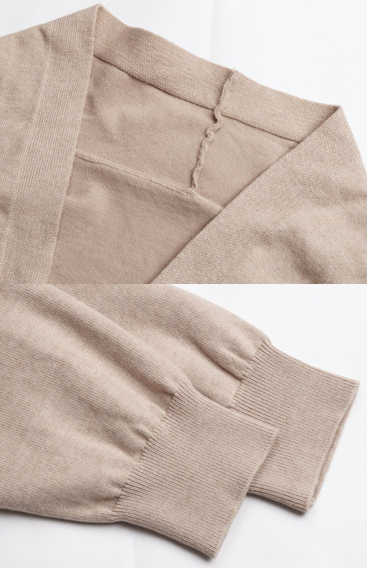 Women’s Three-Color Contrast Sweater Cardigan